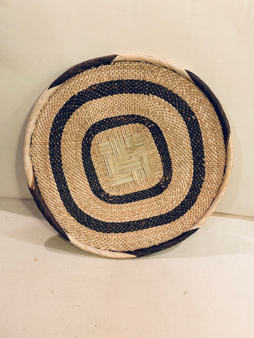 NEW Unique African Woven Basket. Tonga people of Zambia 13.5” one of a kind!